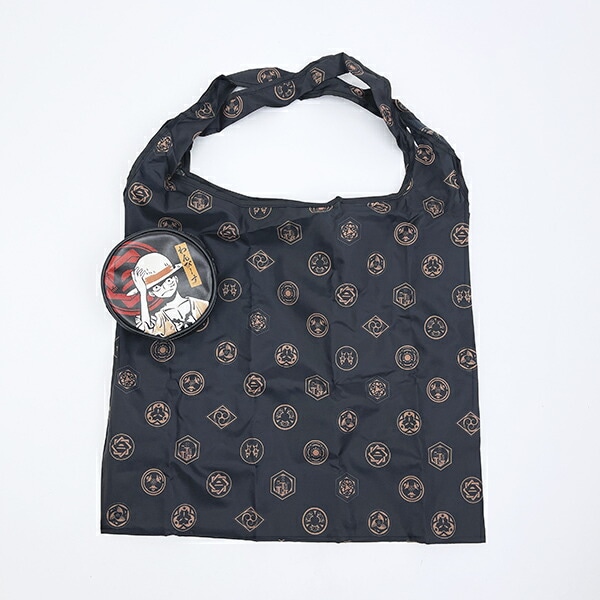 ワンピース ONE PIECE ポーチ付きエコバッグ ブラック