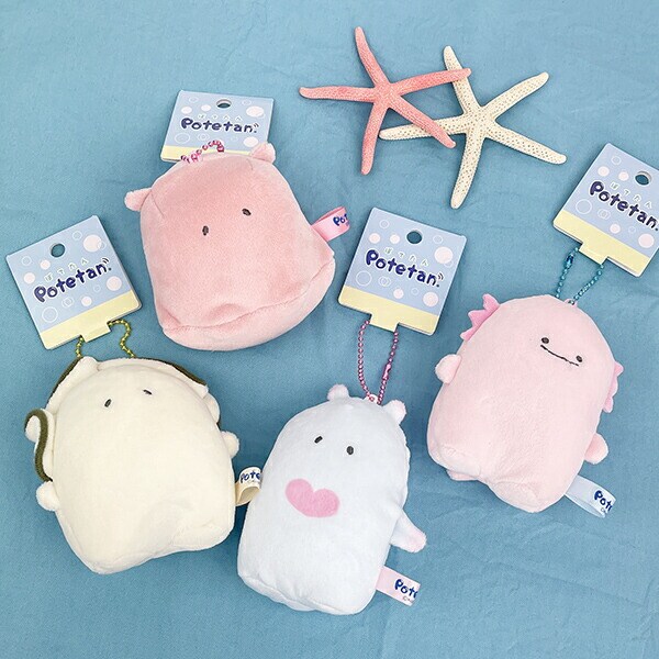 Potetan めんだこ ボールチェーンマスコット ぬいぐるみ キーホルダー ピンク