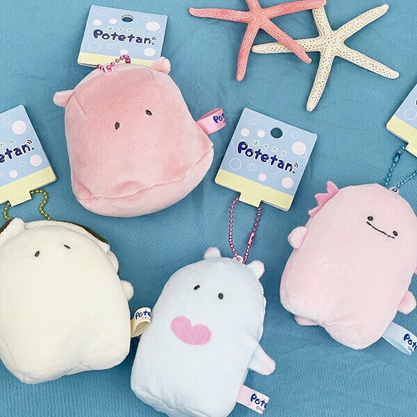 Potetan めんだこ ボールチェーンマスコット ぬいぐるみ キーホルダー ピンク