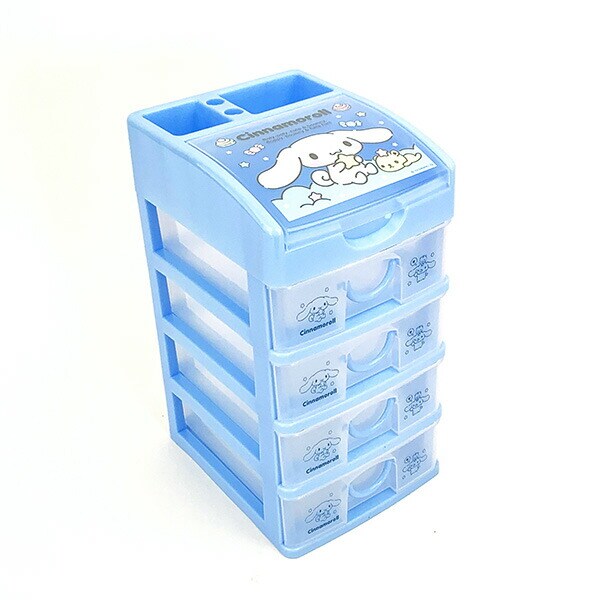 サンリオ シナモロール 4段チェスト 小物入れ 収納 インテリア ブルー