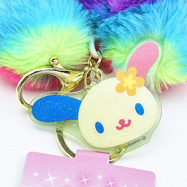 サンリオ ウサハナ ハート型ファーキーホルダー Sanrio