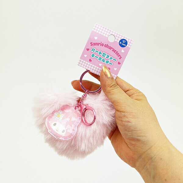 サンリオ マイメロディ ハート型ファーキーホルダー (ピンク) Sanrio