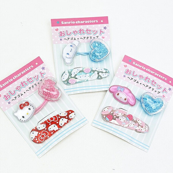 サンリオ シナモロール おしゃれセット (ヘアゴム＆ヘアクリップ) 日本製 Sanrio