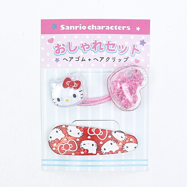サンリオ ハローキティ おしゃれセット (ヘアゴム＆ヘアクリップ) 日本製 Sanrio