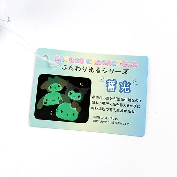 サンリオ ふんわり光る フェイスパスケース シナモロール シナモン マスコット ぬいぐるみ 定期入れ ICカードケース