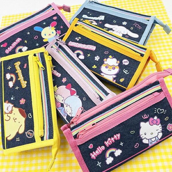 サンリオ ポムポムプリン デニムポーチ 胸キュンメモリーズ 平成レトロ Sanrio