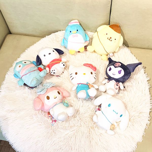 サンリオ ハローキティ なつかしシリーズ お座りぬいぐるみ インテリア ブルー