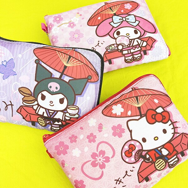 サンリオ ハローキティ 折りたたみエコバッグ 和雑貨シリーズ ピンク Sanrio