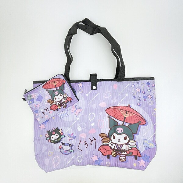 サンリオ クロミ 折りたたみエコバッグ 和雑貨シリーズ パープル Sanrio