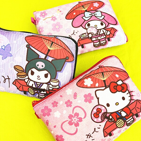 サンリオ クロミ 折りたたみエコバッグ 和雑貨シリーズ パープル Sanrio