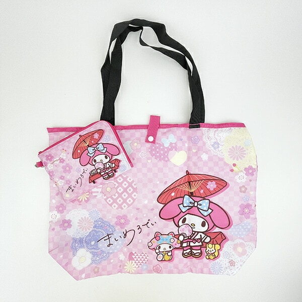 サンリオ マイメロディ 折りたたみエコバッグ 和雑貨シリーズ ピンク Sanrio