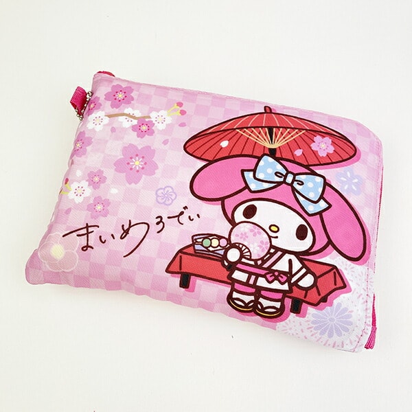 サンリオ マイメロディ 折りたたみエコバッグ 和雑貨シリーズ ピンク Sanrio
