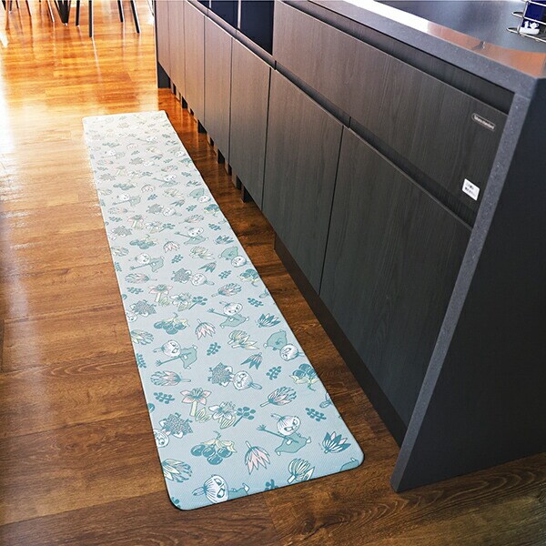 ムーミン (ボタニカルグリーン/リトルミイ) キッチンマット【45cm×240cm】 MOOMIN