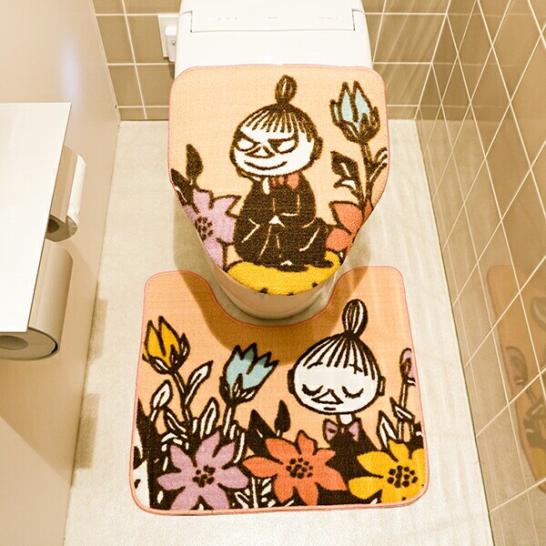 ムーミン リトルミイ トイレタリー2点セット (トイレマット・蓋カバーセット) インザガーデン MOOMIN
