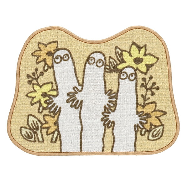 ムーミン トイレタリー(トイレマット・便座カバー)2点セット 草花の中で MOOMIN