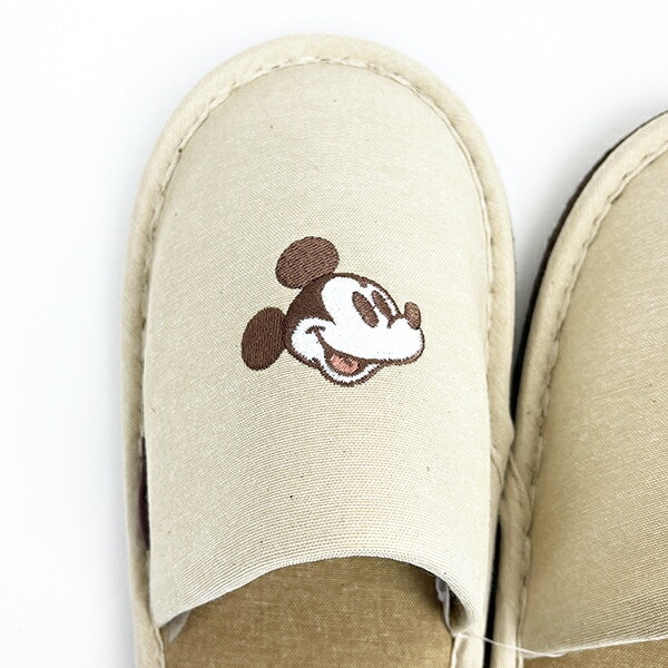 ディズニー ミッキーマウス スマイルベージュ スリッパ（約22cm～24cm対応） ルームシューズ Disney