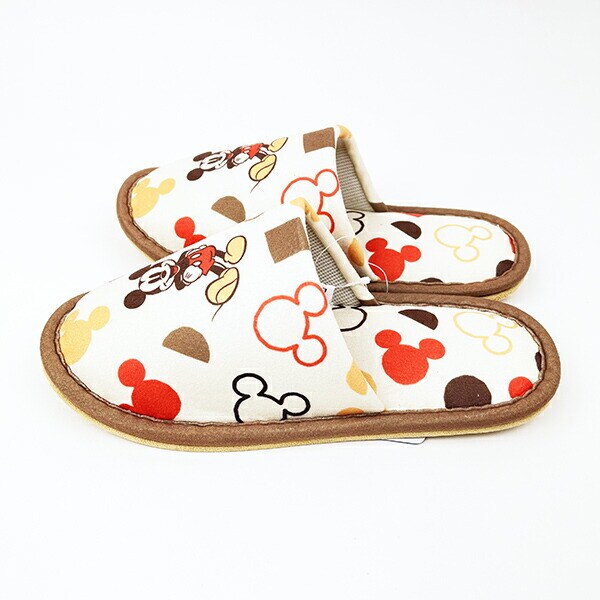 ディズニー ミッキーマウス シェイプポップ スリッパ 約22cm～24cm対応 ルームシューズ ブラウン Disney