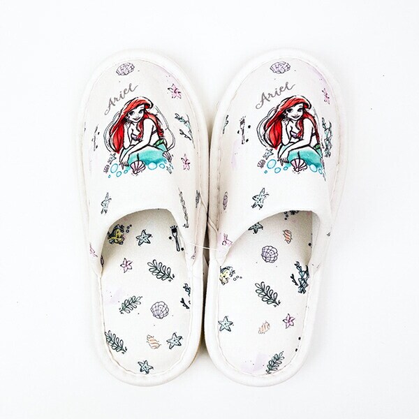 ディズニー アリエル シーサイドカラー スリッパ 約22cm～24cm対応 ルームシューズ ホワイト Disney