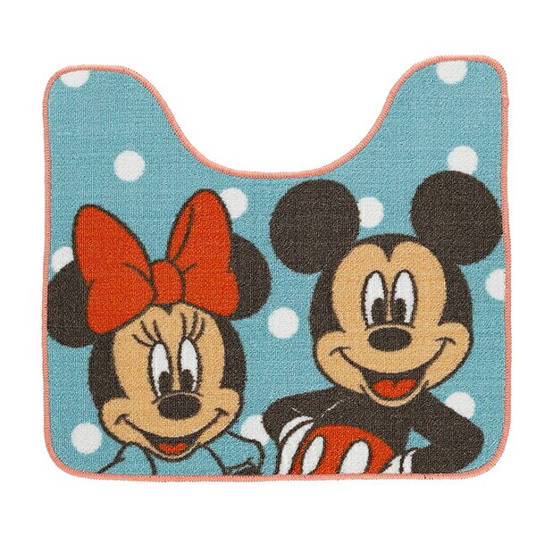 ディズニー ミッキーミニー トイレタリー2点セット (トイレマット・蓋カバーセット) ポップポルカドット Disney