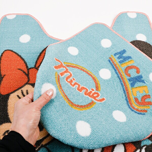 ディズニー ミッキーミニー トイレタリー2点セット (トイレマット・蓋カバーセット) ポップポルカドット Disney