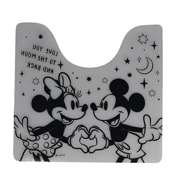 ディズニー ミッキーミニー 透明トイレマット シャイニングラブ Disney
