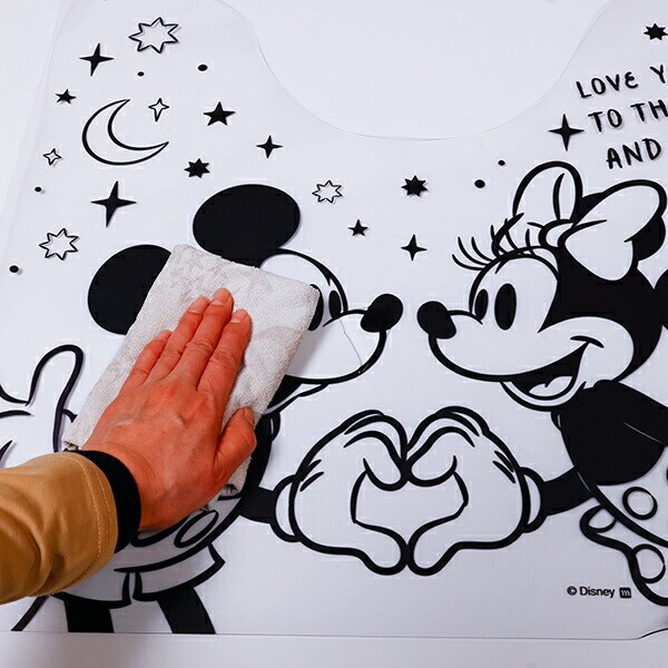 ディズニー ミッキーミニー 透明トイレマット シャイニングラブ Disney