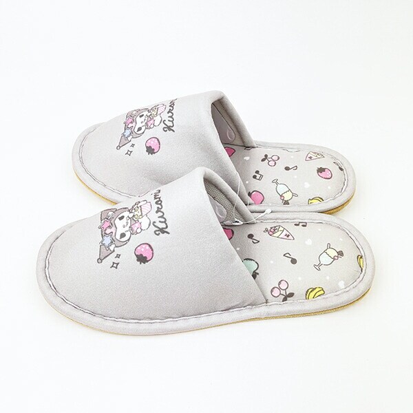 サンリオ クロミ ポップスイート スリッパ 約22cm～24cm対応 ルームシューズ グレー