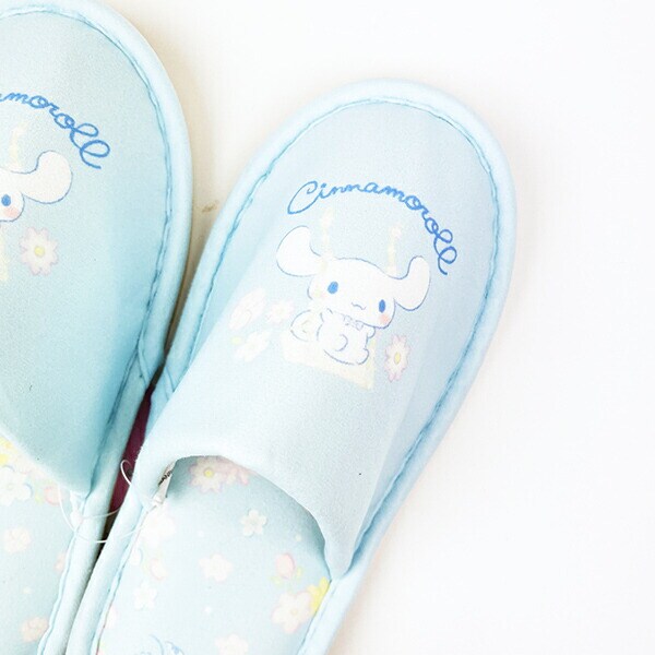 サンリオ シナモロール ゆらゆらフラワー スリッパ 約22cm～24cm対応 ルームシューズ ブルー