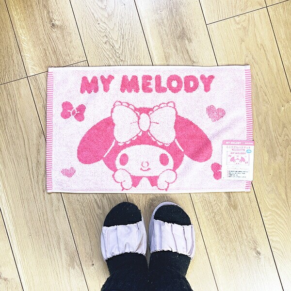 サンリオ マイメロディ ミニタオルバスマット うきうき ピンク Sanrio