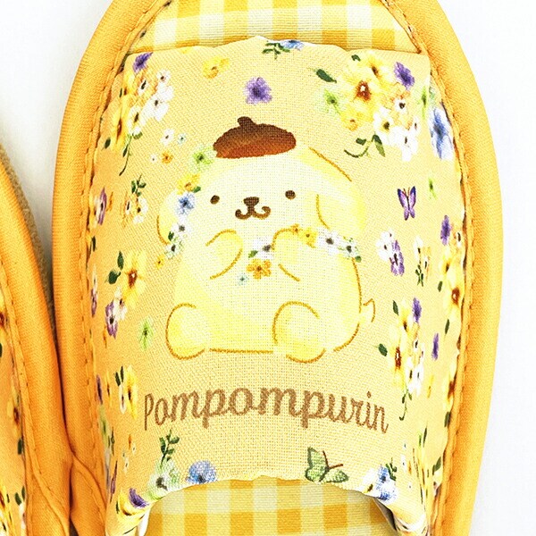 サンリオ ポムポムプリン スリッパ フラワーガーデン イエロー Sanrio