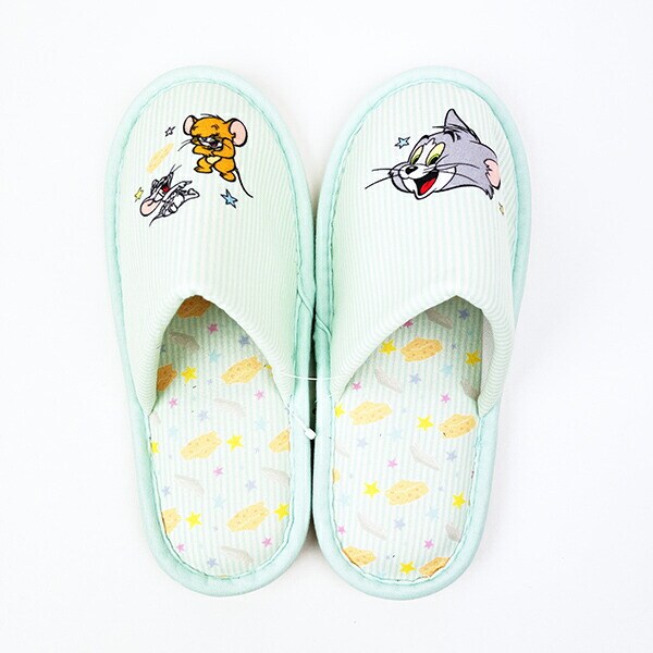 トムとジェリー チーズと仲間 スリッパ 約22cm～24cm対応 ルームシューズ ブルー
