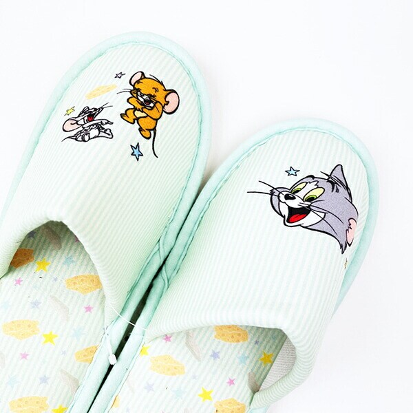 トムとジェリー チーズと仲間 スリッパ 約22cm～24cm対応 ルームシューズ ブルー
