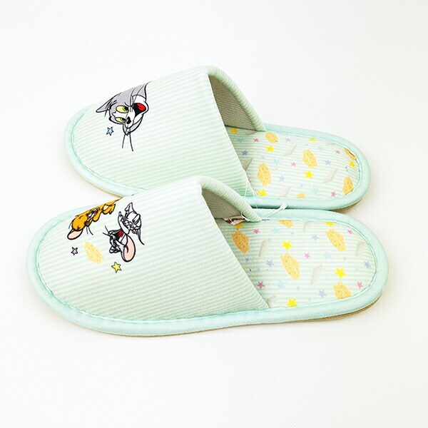 トムとジェリー チーズと仲間 スリッパ 約22cm～24cm対応 ルームシューズ ブルー