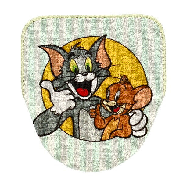 トムとジェリー トイレタリー(トイレマット・便座カバー)2点セット ストライプとチェイス