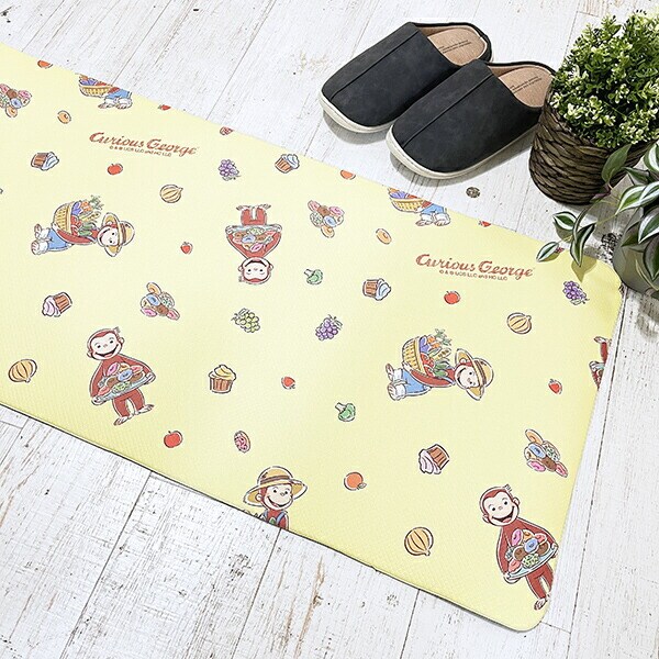おさるのジョージ キッチンマット シンキングジョージ 【45cm×120cm】