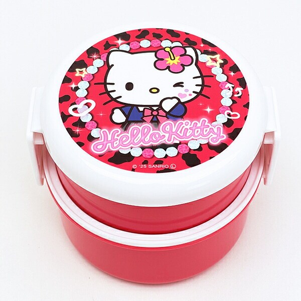 サンリオ ハローキティ 丸型ランチボックス2段(フォーク付き) お弁当箱 日本製 Sanrio