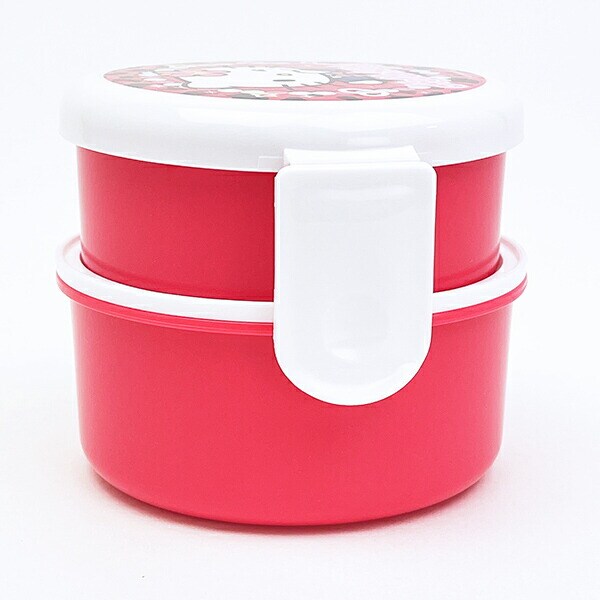 サンリオ ハローキティ 丸型ランチボックス2段（フォーク付き） お弁当箱 日本製 Sanrio