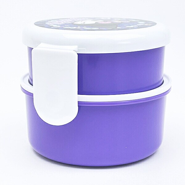 サンリオ クロミ 丸型ランチボックス2段（フォーク付き） お弁当箱 日本製 Sanrio