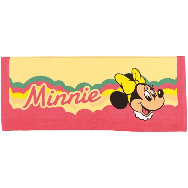 ディズニーレトロ フェイスタオル （ミニーマウス） Disney ピンク サマー 行楽