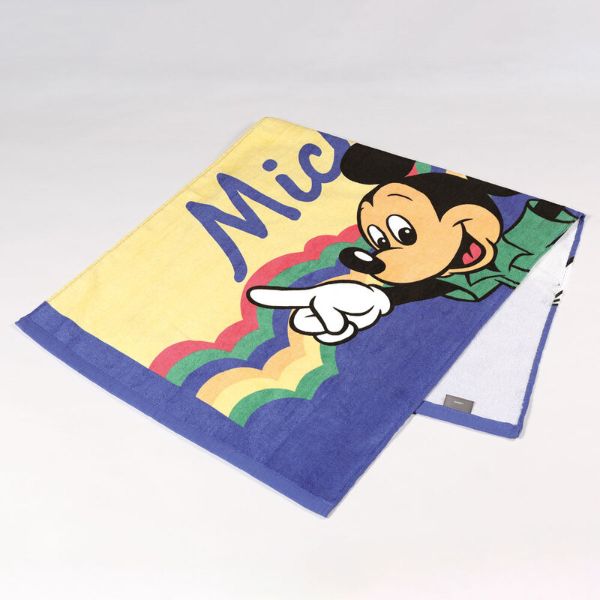 ディズニーレトロ コンパクトバスタオル （ミッキーマウス） Disney ブルー バスタイム プール