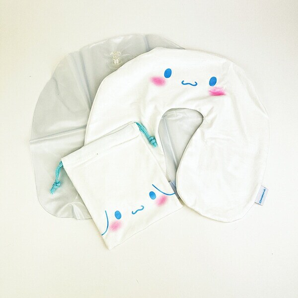 サンリオ シナモロール トラベルバッグ&グッズエアーネックピロー 枕 (ホワイト) 旅行 シナモン Sanrio