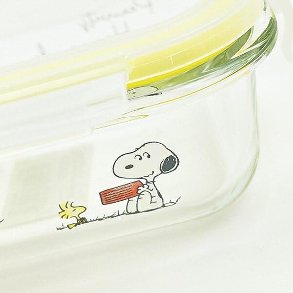 スヌーピー 水彩 耐熱ガラス製 4点ロック 保存容器 キッチン SNOOPY