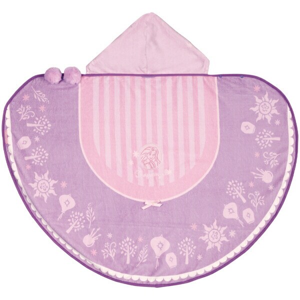 ディズニープリンセス ラプンツェル 吸水速乾フード付き バスポンチョ バスタオル キッズ Disney