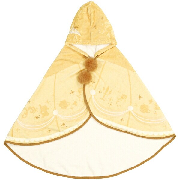 ディズニープリンセス ベル 吸水速乾フード付き バスポンチョ バスタオル キッズ Disney