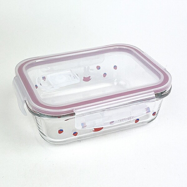 ミッフィー miffy 耐熱ガラス製 4点ロック保存容器(650ml) キッチン