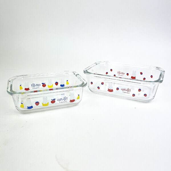 ミッフィー miffy 耐熱ガラス製 4点ロック保存容器(650ml) キッチン