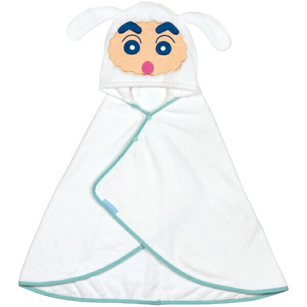 クレヨンしんちゃん しんちゃん×シロ 吸水速乾フード付き バスポンチョ バスタオル キッズ