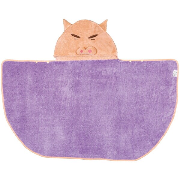 クレヨンしんちゃん ぶりぶりざえもん 吸水速乾フード付き バスポンチョ バスタオル キッズ