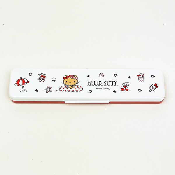 サンリオ 日焼け キティ 音の鳴らないコンビセット 箸＆スプーン ランチ 日本製 Sanrio