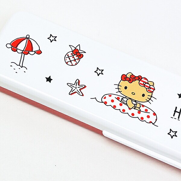 サンリオ 日焼け キティ 音の鳴らないコンビセット 箸＆スプーン ランチ 日本製 Sanrio